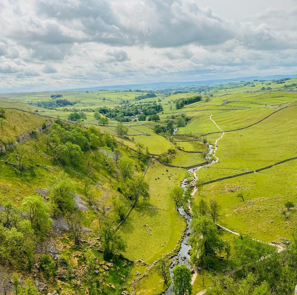 Wide view across the Yorkshire Dales near Malham