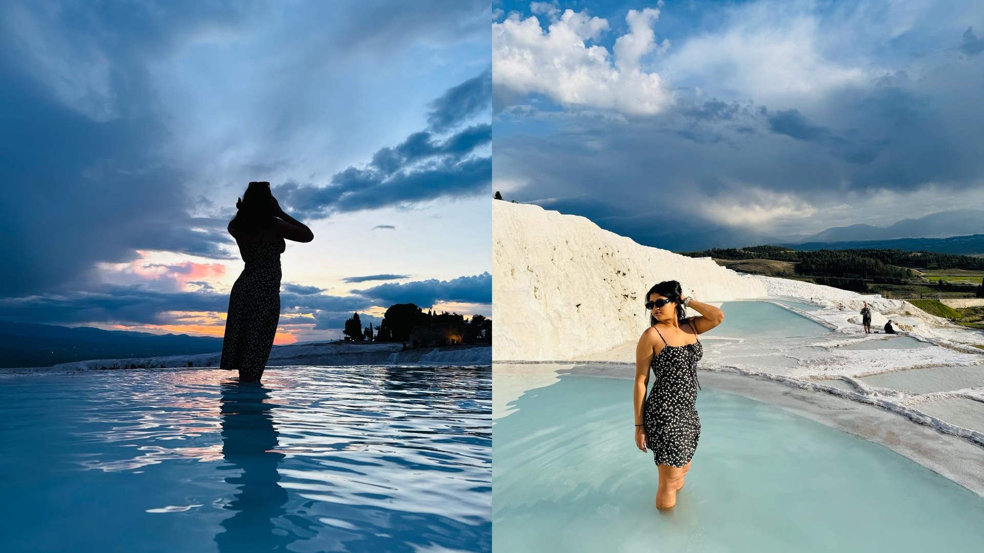Pamukkale terraces at golden hour